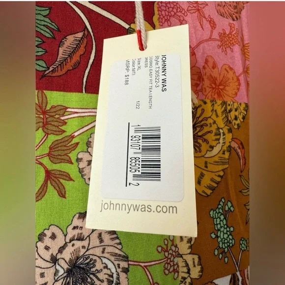 NEW w/ Tags Johnny Was Cosmo Easy Fit Tea Length Dress Size XL - Picture 4 of 10